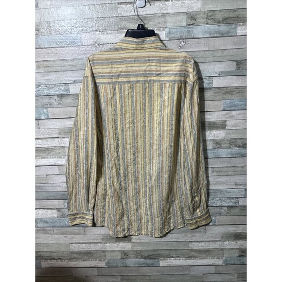 Men’s Jhane Barnes Dress Shirt Multicolored Silk Blend Size Medium - Picture 13 of 16